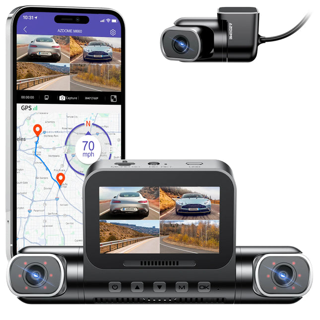 <tc>AZDome M660 4CH 128gb 2K Wifi GPS 360 degrés dashcam</tc>