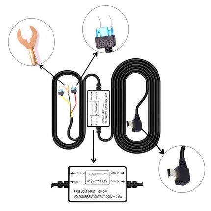 <tc>AZDome Kit hardwire Mini USB 3-fils</tc>