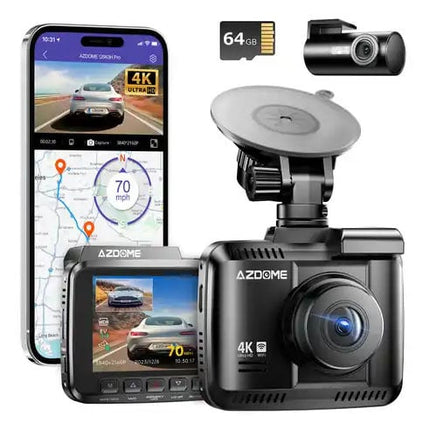 <tc>AZDome GS63H Pro True 4K 2CH Wifi GPS 64 Go dashcam</tc>