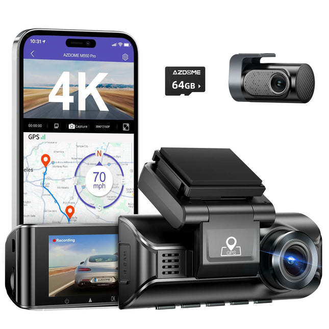 <tc>AZDome M550 Pro 2CH 4K Wifi GPS 64 Go dashcam</tc>