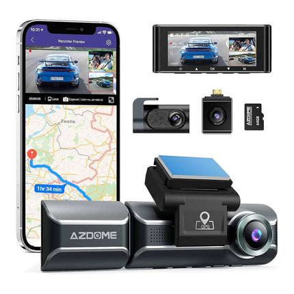 <tc>AZDome M550 Pro 3CH 4K Wifi GPS 64 Go dashcam</tc>