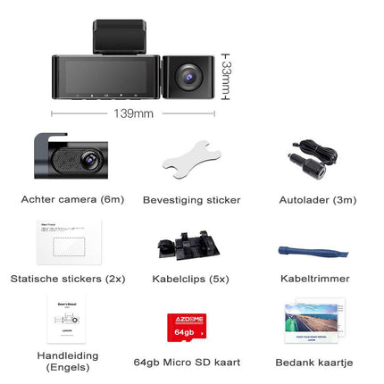 <tc>AZDome M550 Pro 3CH 4K Wifi GPS 64 Go dashcam</tc>