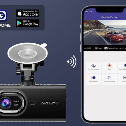 <tc>AZDome M560 3CH 4K Wifi GPS 128 Go dashcam</tc>