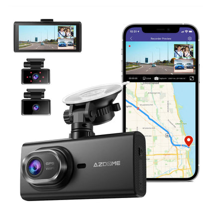 <tc>AZDome M560 3CH 4K Wifi GPS 128 Go dashcam</tc>