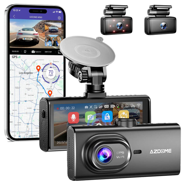 <tc>AZDome M560 3CH 4K Wifi GPS 128 Go dashcam</tc>