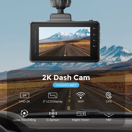 <tc>Nanocam M27 2K QuadHD Wifi GPS 32 Go dashcam</tc>