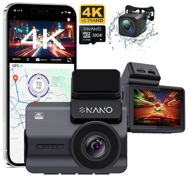 <tc>Nanocam M68 4K 2CH Wifi GPS 32 Go dashcam</tc>