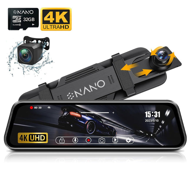 <tc>Nanocam T55 4K 2CH Full Mirror Wifi GPS 32 Go dashcam</tc>