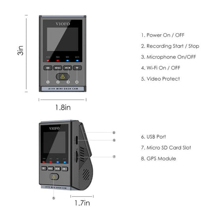 Viofo A119 Mini QuadHD <tc>Wifi</tc> GPS <tc>dashcam</tc>